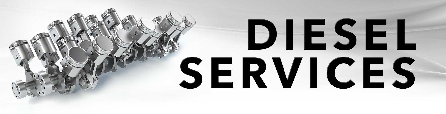 Diesel Service banner image with picture of diesel engine